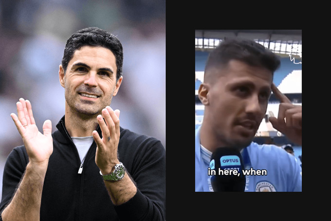 Rodri từng mỉa mai Arteta và Arsenal sau khi giành chức vô địch Premier League mùa trước