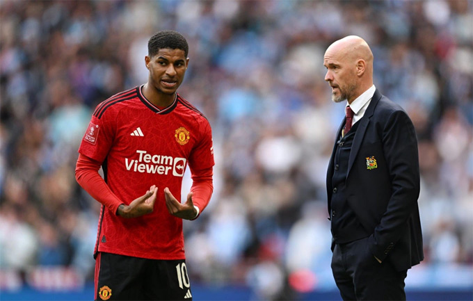 HLV Ten Hag phê bình sự thiếu chuyên nghiệp của Rashford ở mùa giải trước